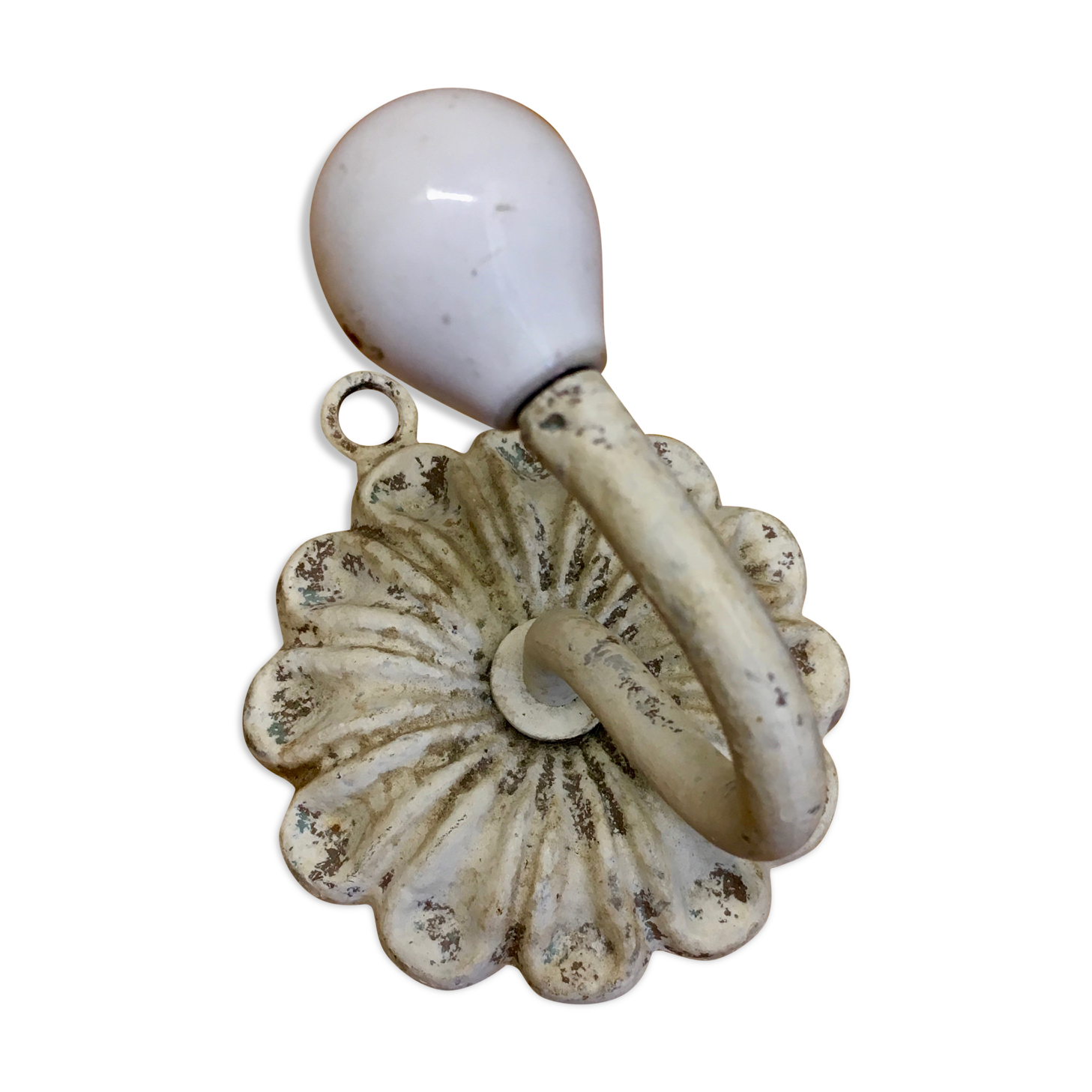 Coat hook white patina shabby chic