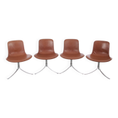 Set of 4 Scandinavian chairs model PK9 original edition K. Christiansen