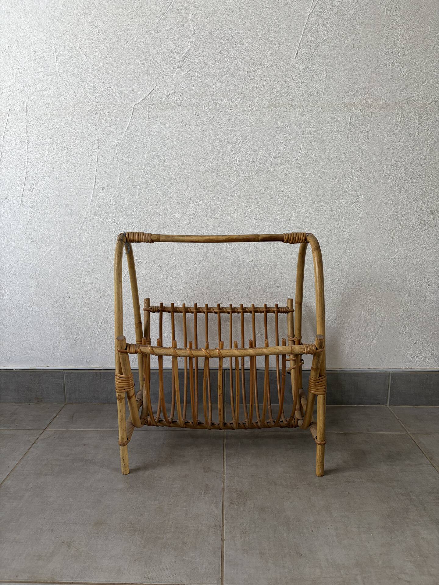 Vintage bamboo magazine rack