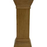 Vintage Rattan Column Planter Bamboo Bohemian Pillar '70s Rattan Mcguire