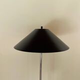 Chrome tripod floor lamp with metal lampshade, 80s