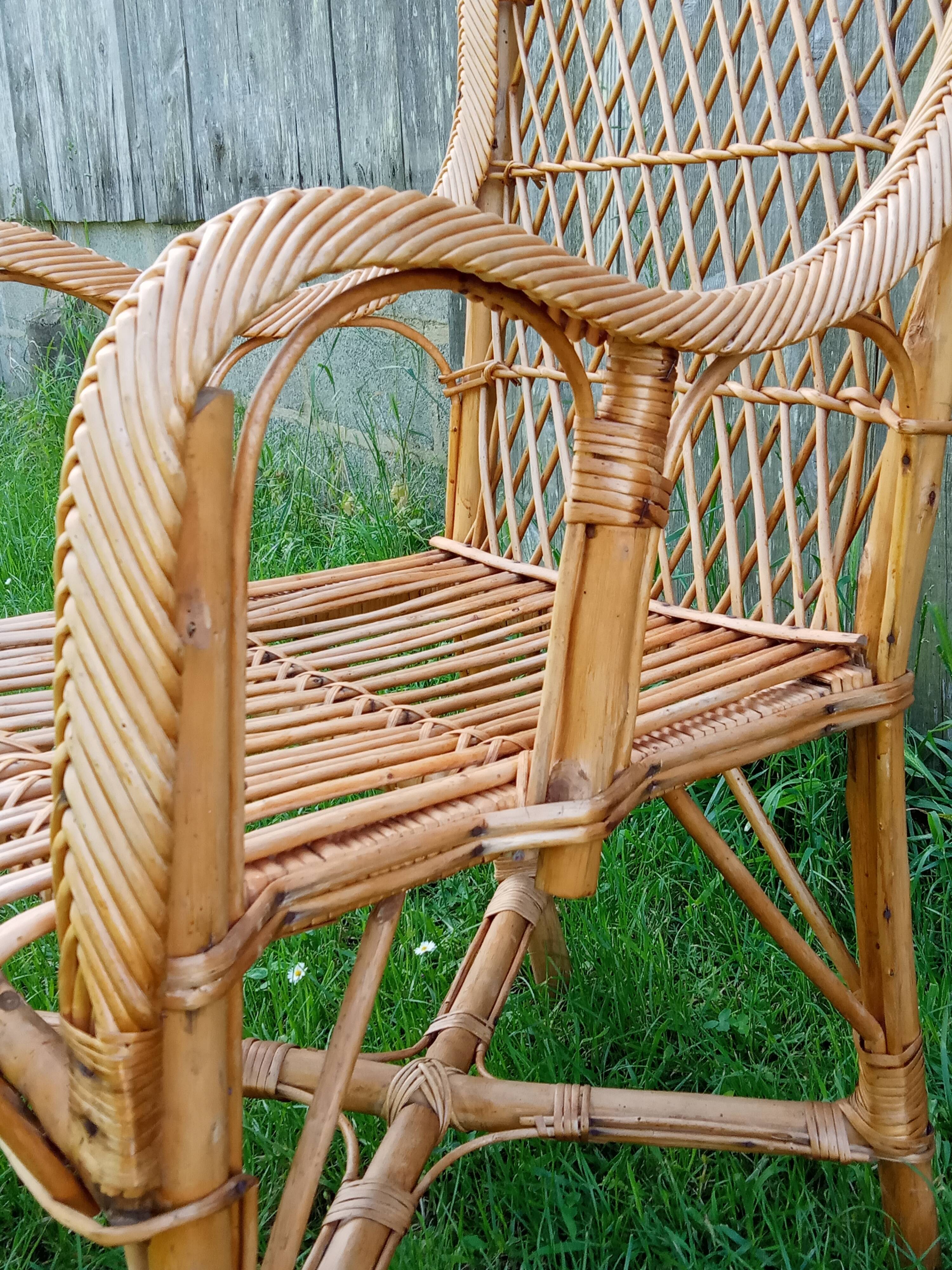Rattan armchair 60s/70s