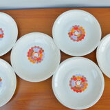 Set of 6 graphic pattern dessert plates