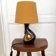 Vintage 50s black and gold ceramic lamp