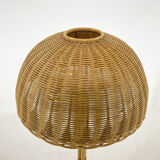 1980's Rattan Floor Lamp, Czechoslovakia