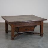 Late 18th-century Spanish coffee table with a deep drawer and a beautiful patina