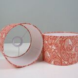 Set of 2 ceramic bedside lamps with paisley pattern shade.