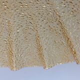 Vintage structured glass and metal pendant light 1980s