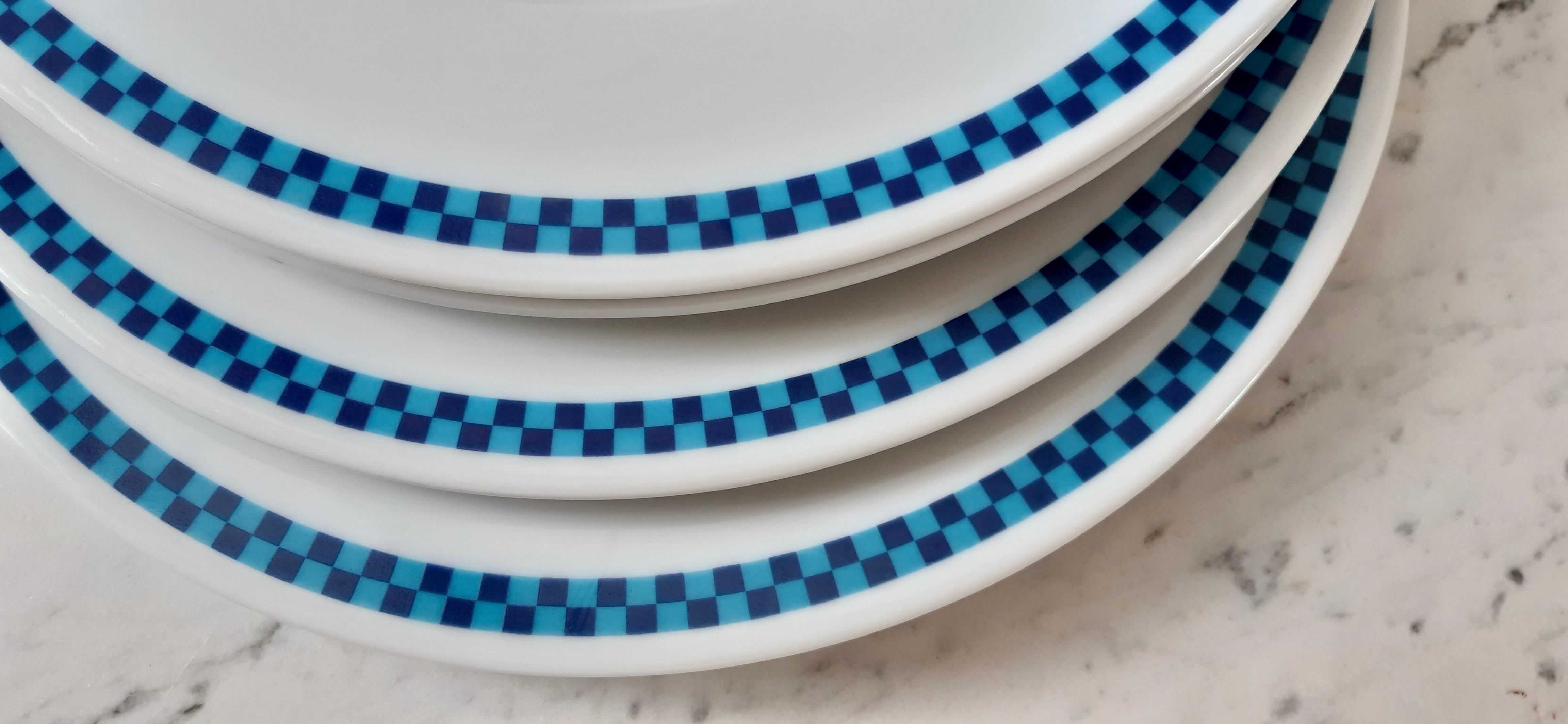 Set of 5 flat plates Lustucru vintage 1970