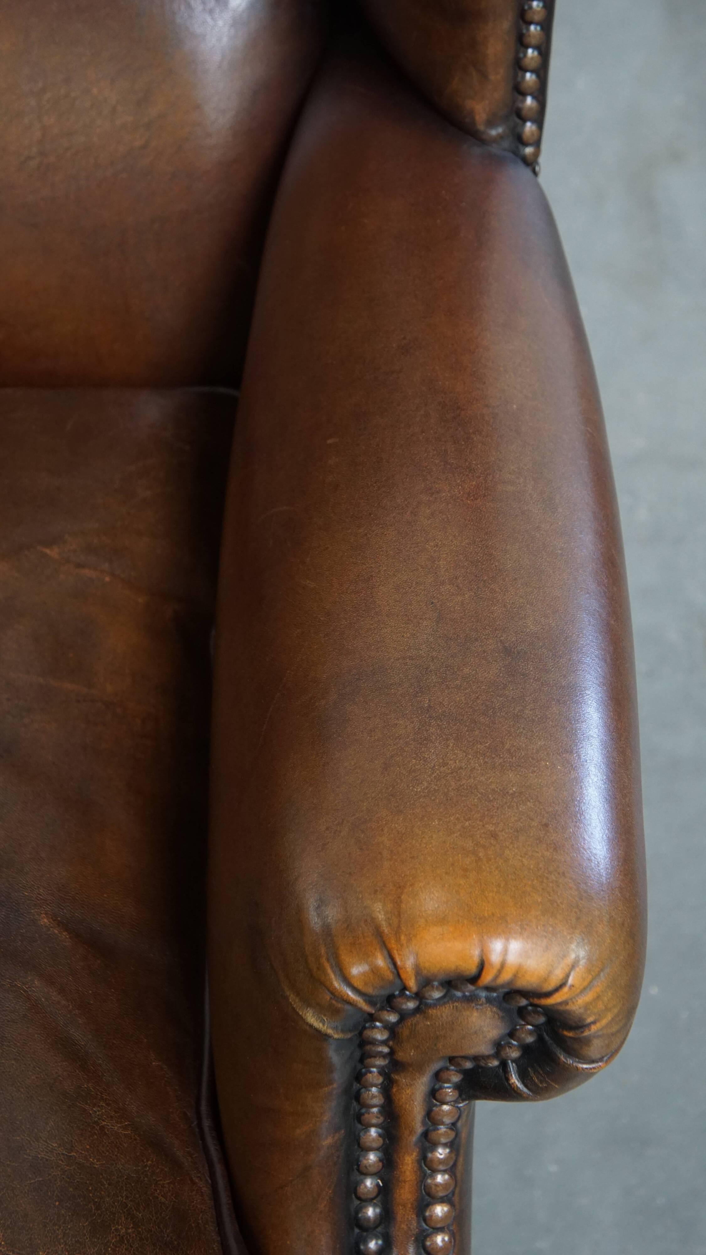 Wingback Chair in Sheepskin Leather