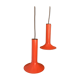 Pair of Lita metal orange pendant lights from the 70s Space Age.