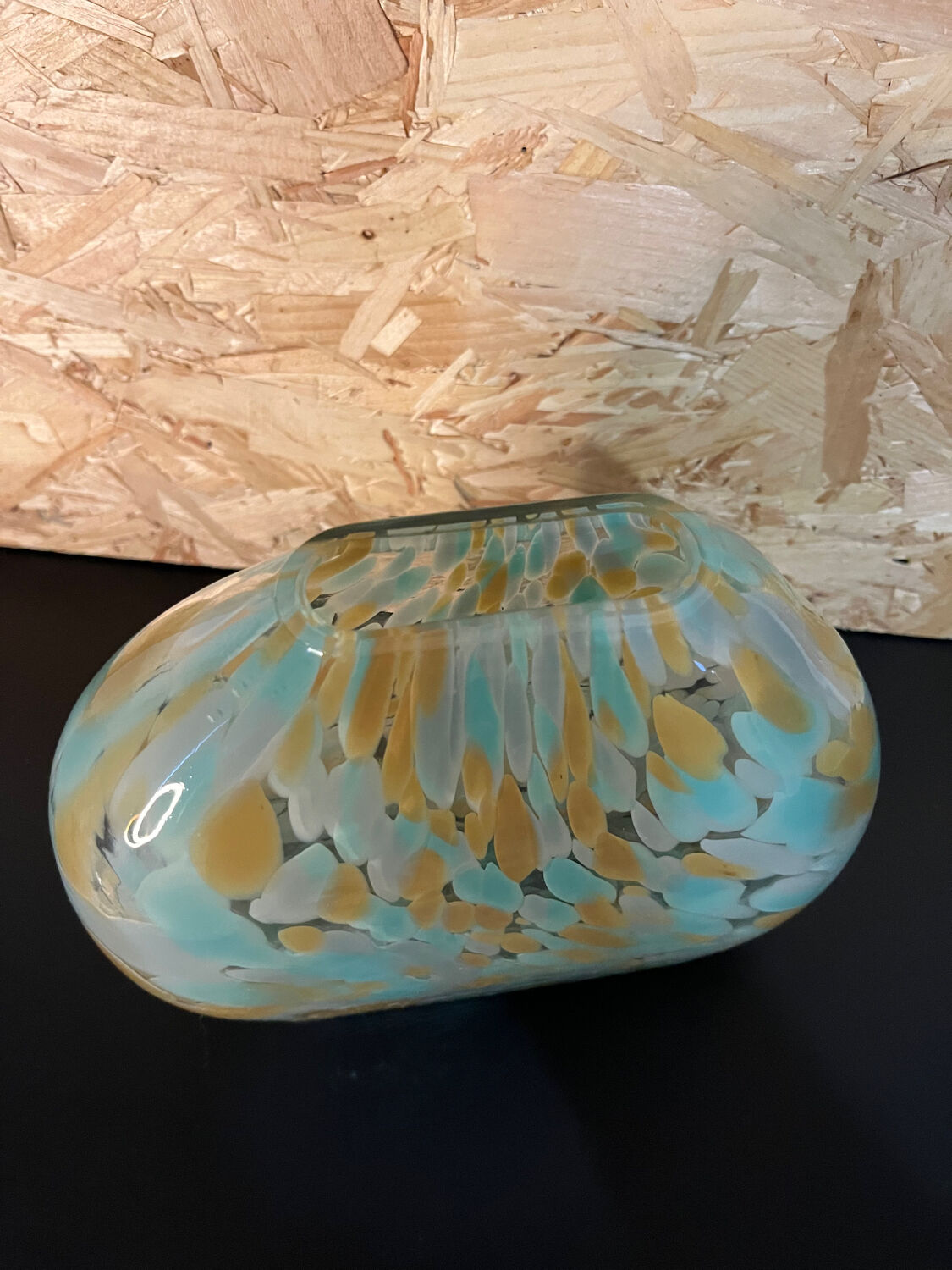 Multicolored glass vase