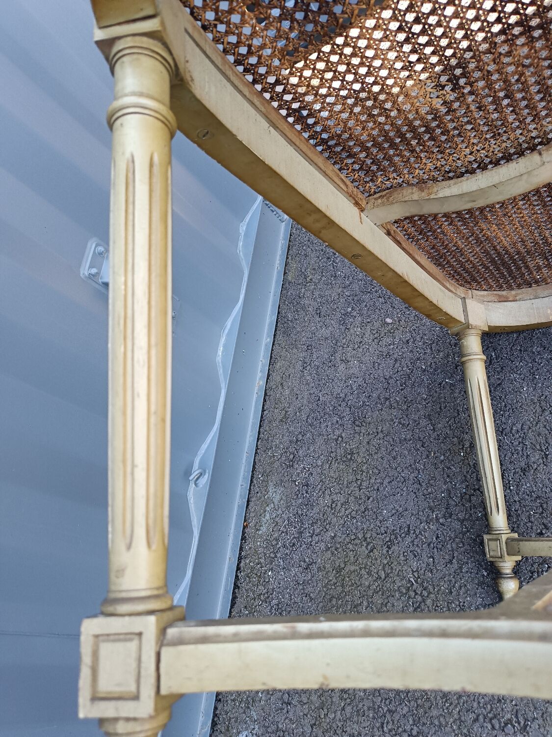 Old piano bench cannée style louis xvi