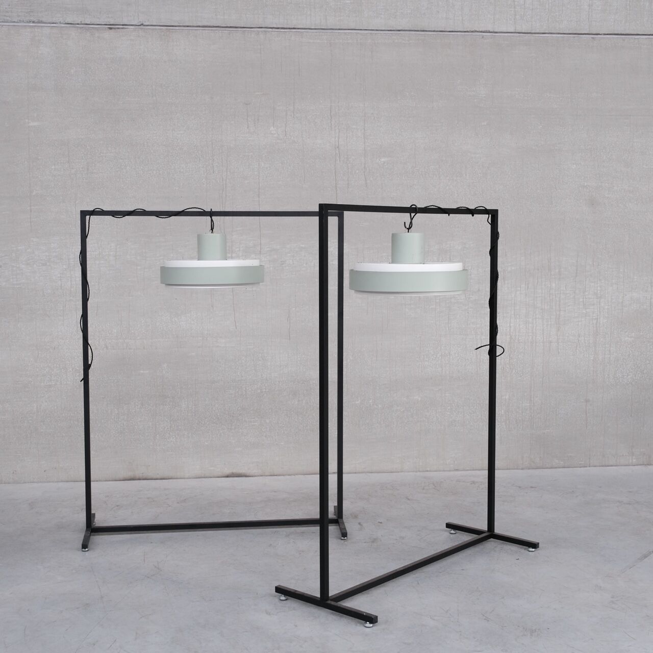 Mid-century steel and glass pendant by RAAK