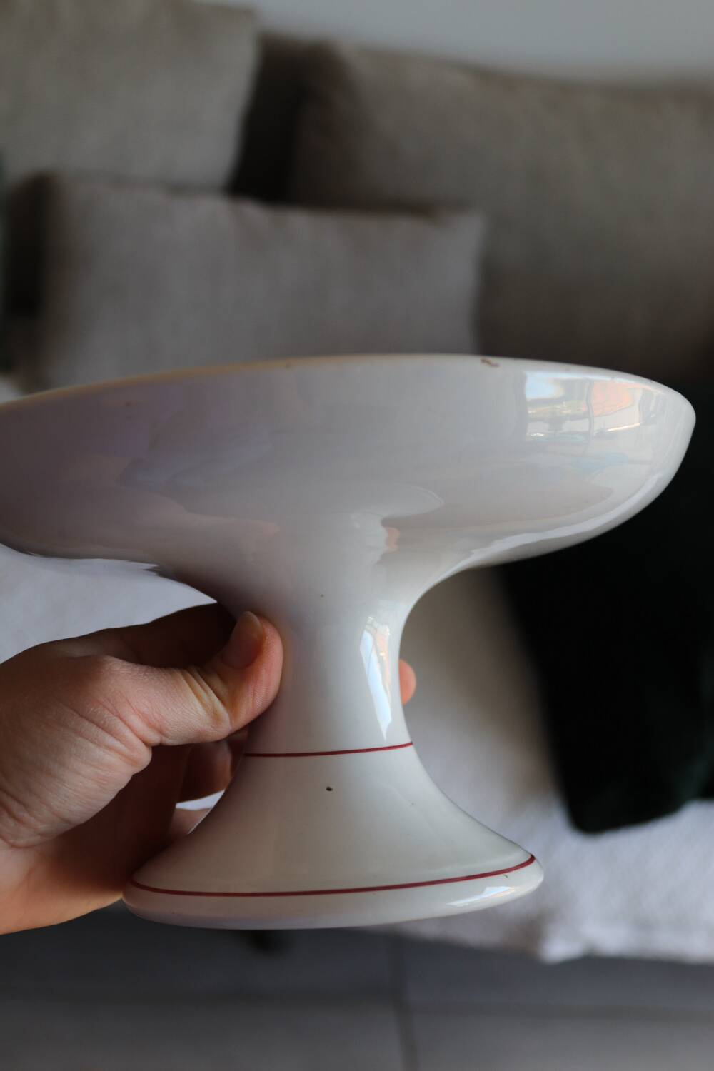 Footed compote in earthenware – Sarreguemines, Casino model