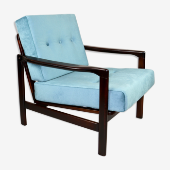 Turquoise armchair by Z. Baczyk, 1970s