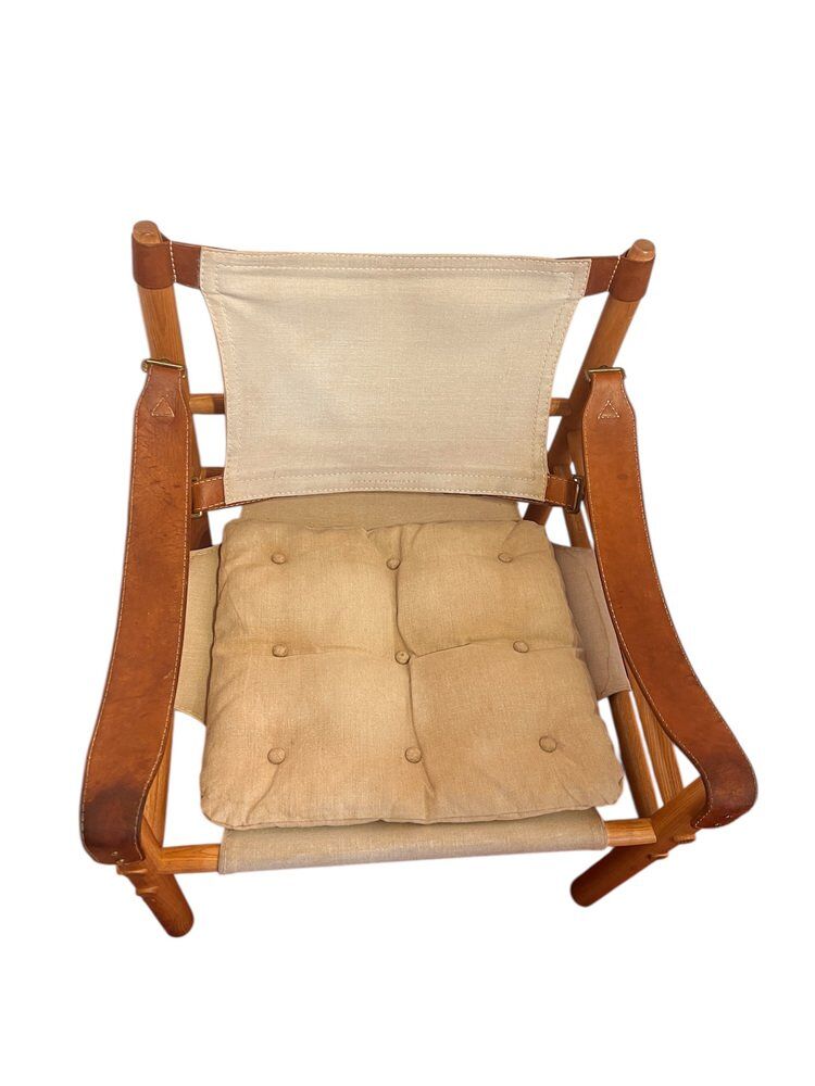 Sirocco safari chair vintage by Arne Norell, 1960s
