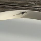 Vintage mirror 70 round white ecru plastic