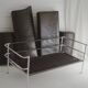 Scandinavian sofa - 2-seater leather and chrome - beke - vintage