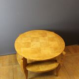Art Deco Period Pedestal Table in Birch From Norway to Two Trays Around 1930