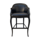 Tall black leather bar chair