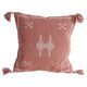 Coussin en lin marocain fait à la main, rose et crème, style mauresque, neuf