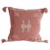 Handcrafted Moroccan Linen Pillow, Pink and Cream, Moorish Style, New