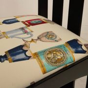 High Ingram chair by Charles R. Mackintosh for Alivar with Fornasetti fabric