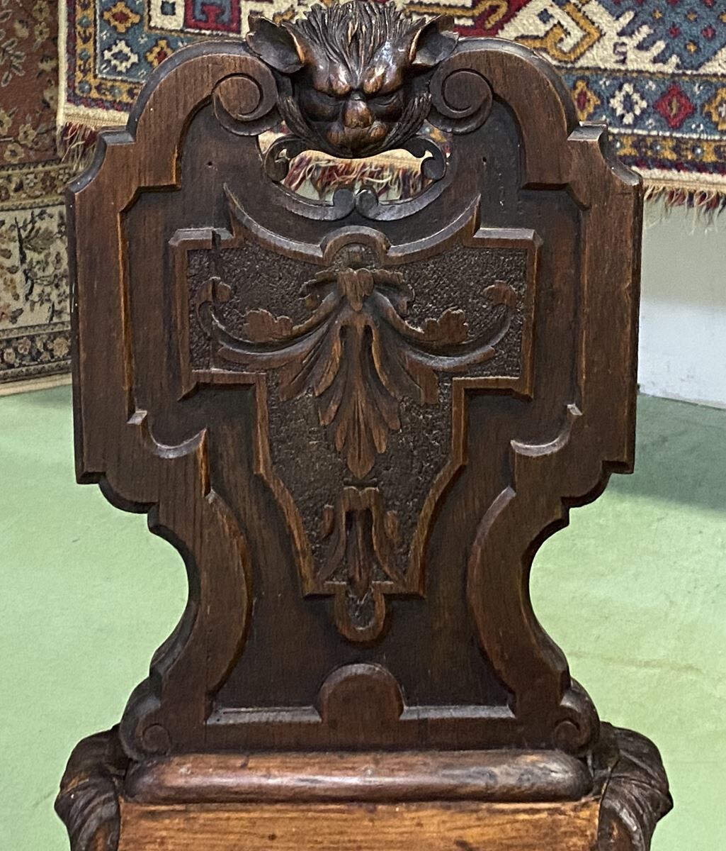 Pair of low 19th oak chairs