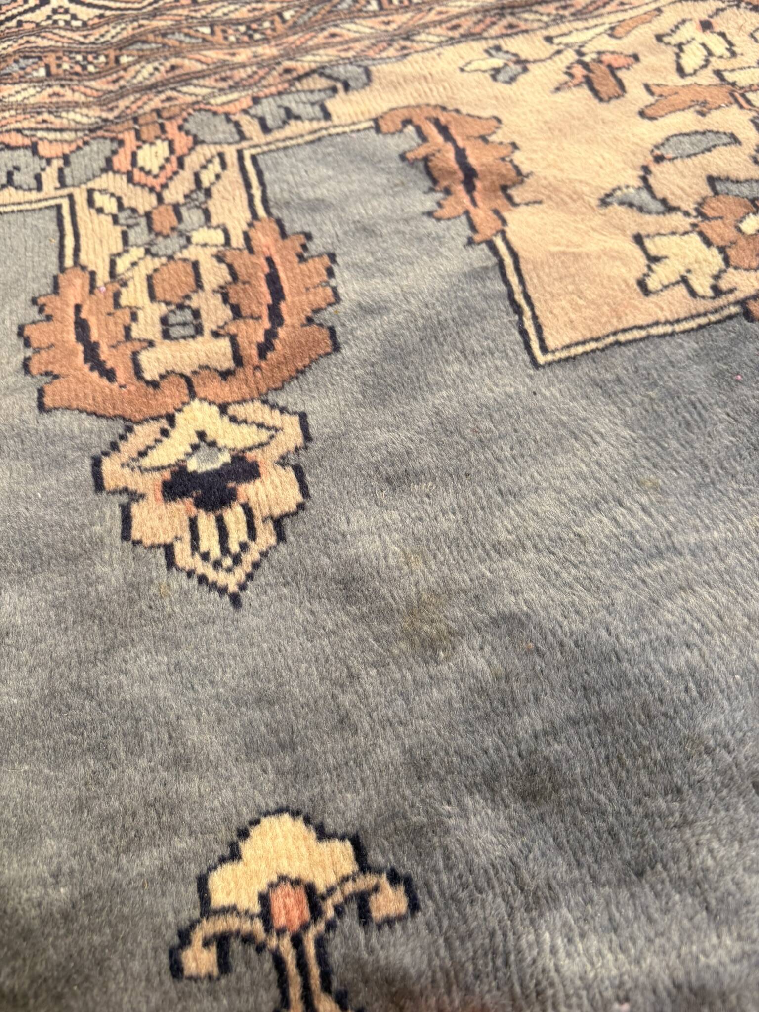 Vintage Persian Moud Carpet Handwoven Wool 240x160 Iran Oriental Old Salon