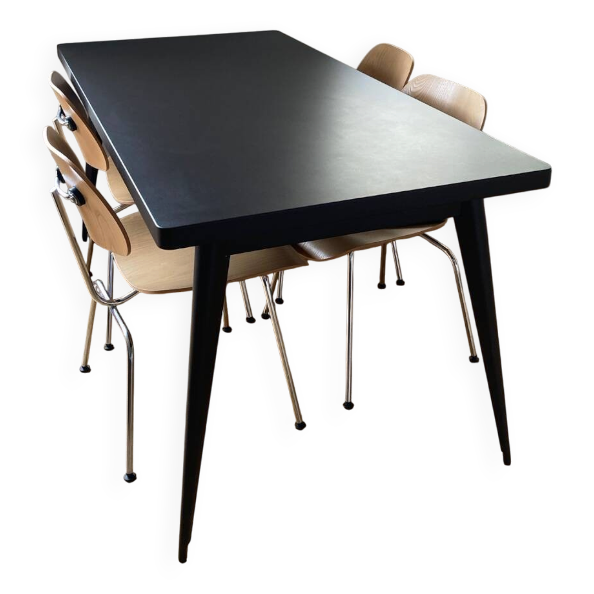 Tolix dining table 55 160 chocolate