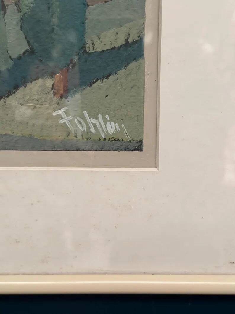 Original Swedish Oil on Paper – “Trees” by Gunnar Fohlin – Signed –