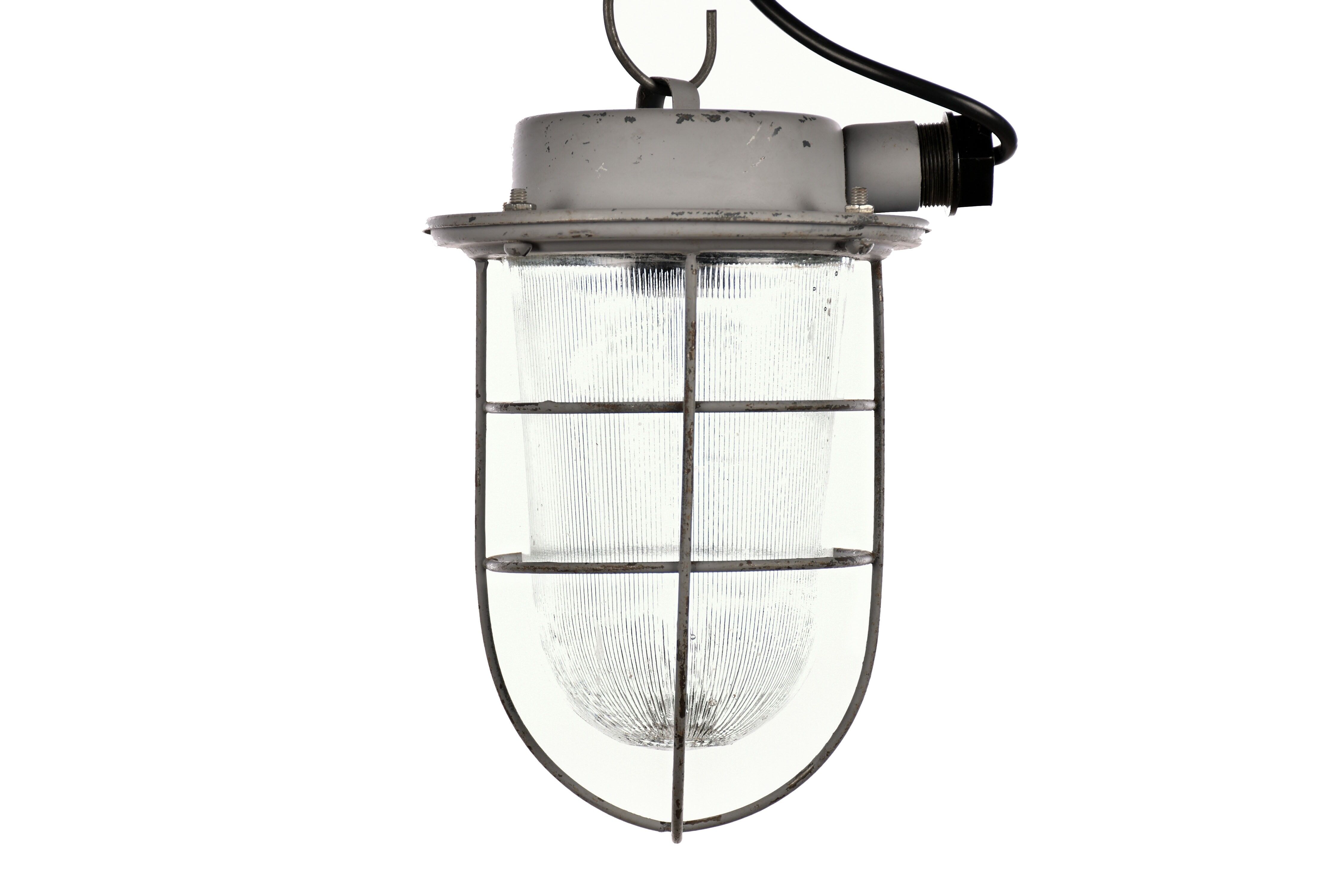 Lampe cage industrielle vintage