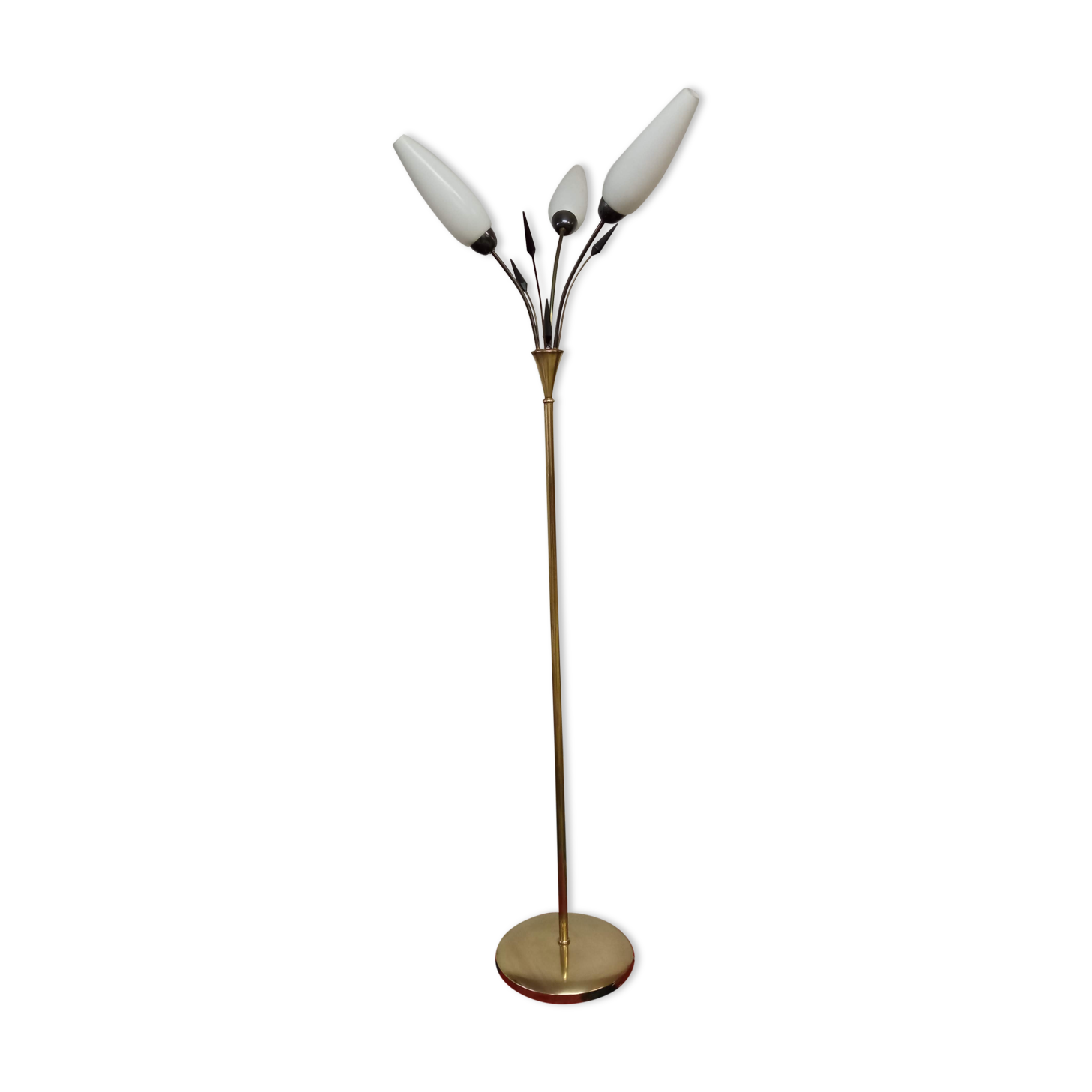 Italian brass and opaline lamppost 60s