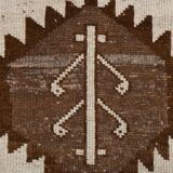 3x11 Brown Beige Persian Kilim Runner Rug, 107x333Cm