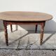 Oval Burgundy Farm Table in solid oak 19th