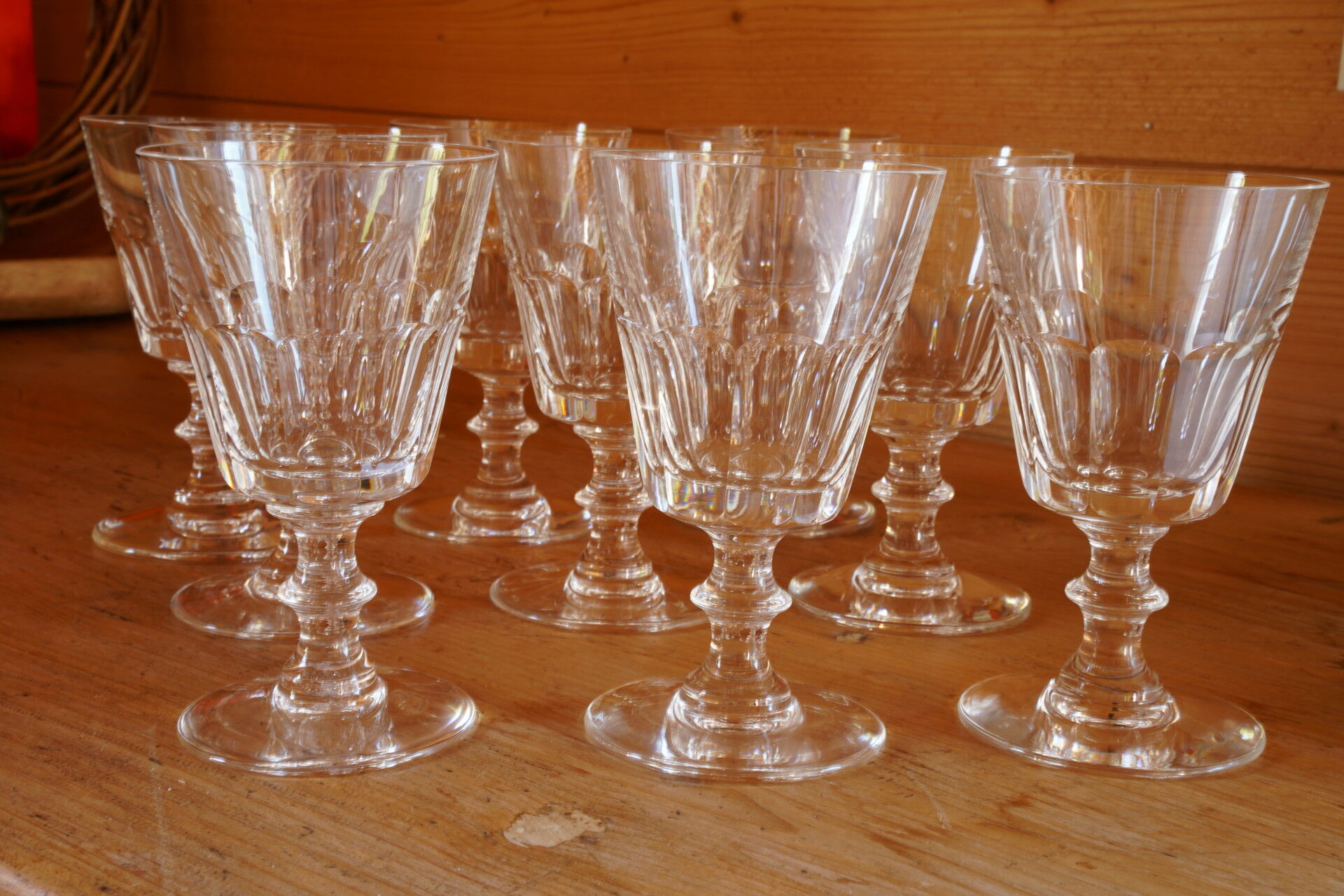 Set of 9 crystal wine glasses from Saint-Louis - Caton model