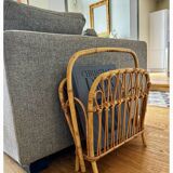 Rattan magazine rack