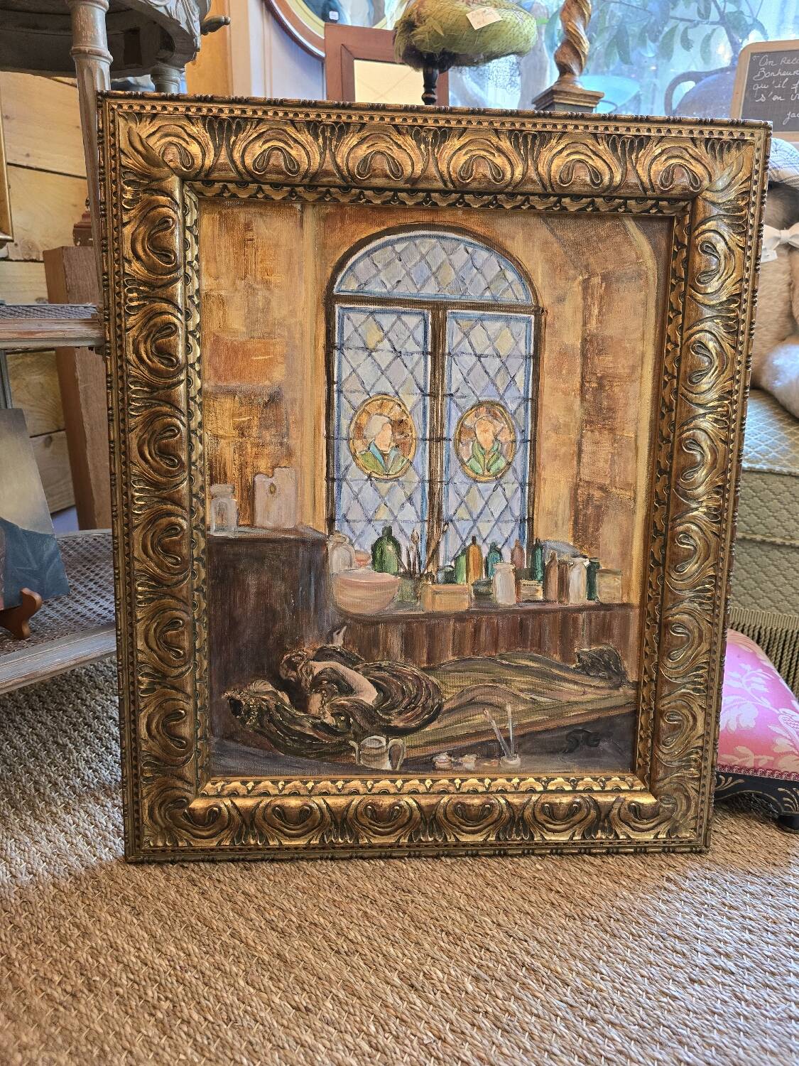 Oil on canvas "the artist's studio"