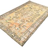 5x8 Mustard & Yellow Bordered Vintage Rug, 160x255Cm