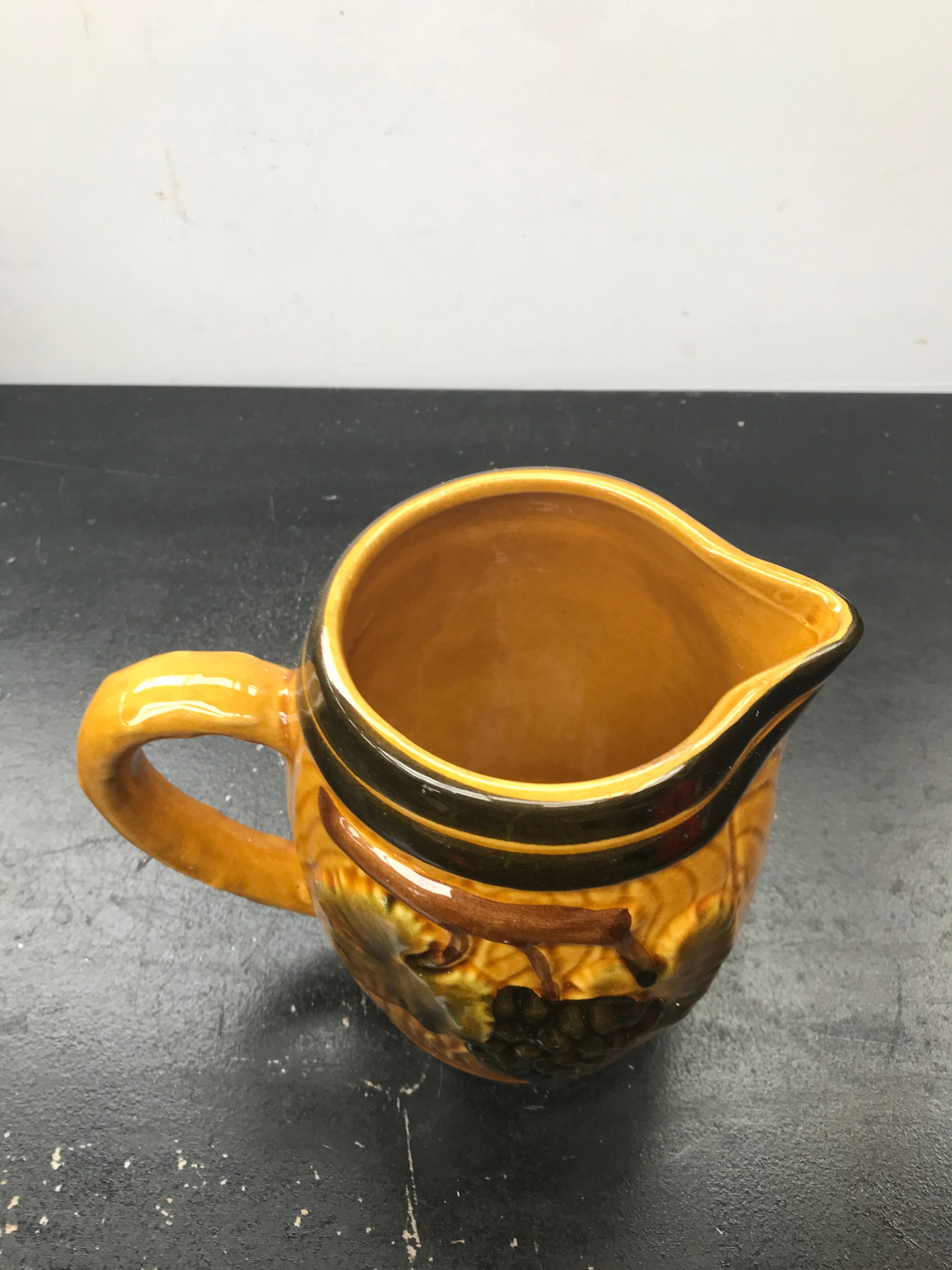 Former ceramic pitcher form tonneau decor vintage grape