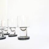 Space age Crystal drinking glasses in three sizes by Bayel, France 1970s