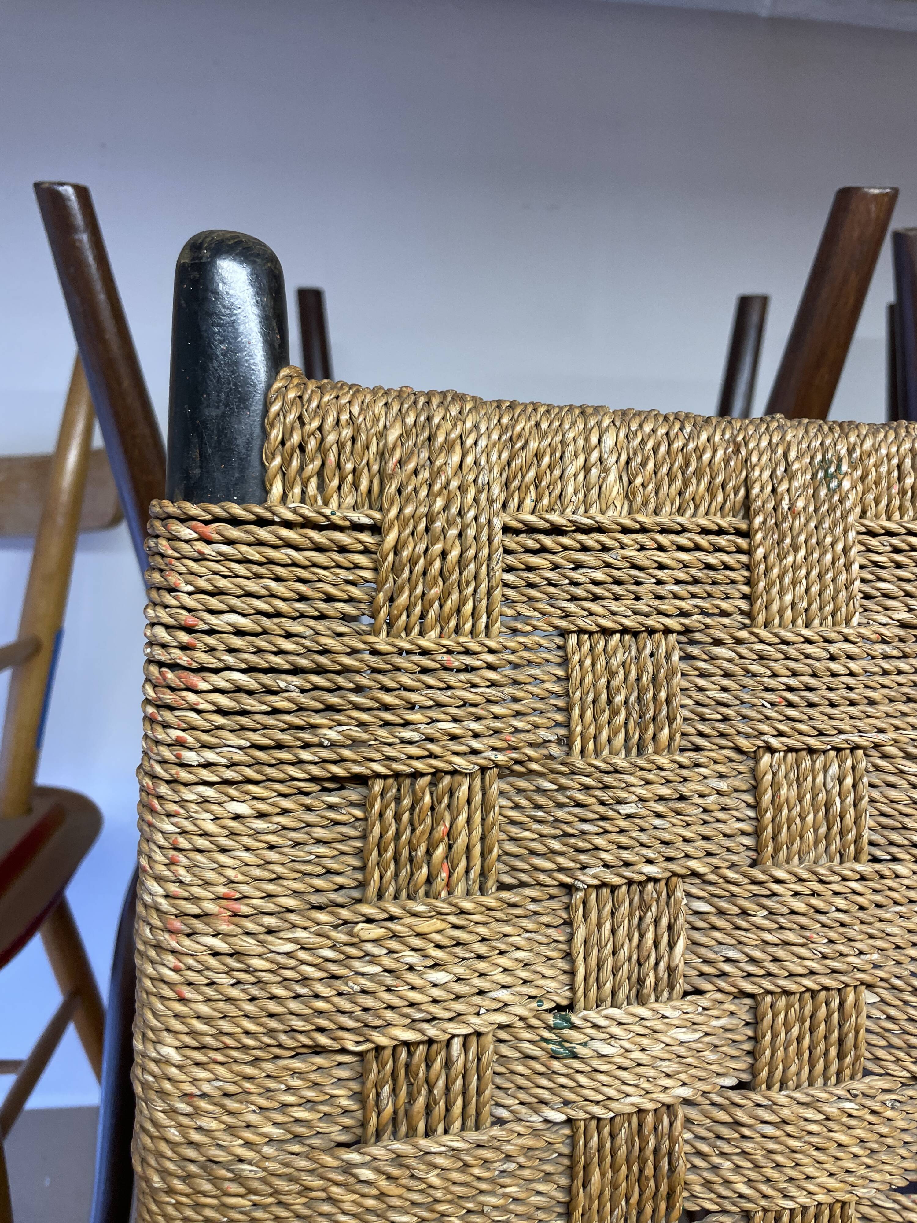 Suite 4 chaises vintage en bois, fabrication tchèque, 1950