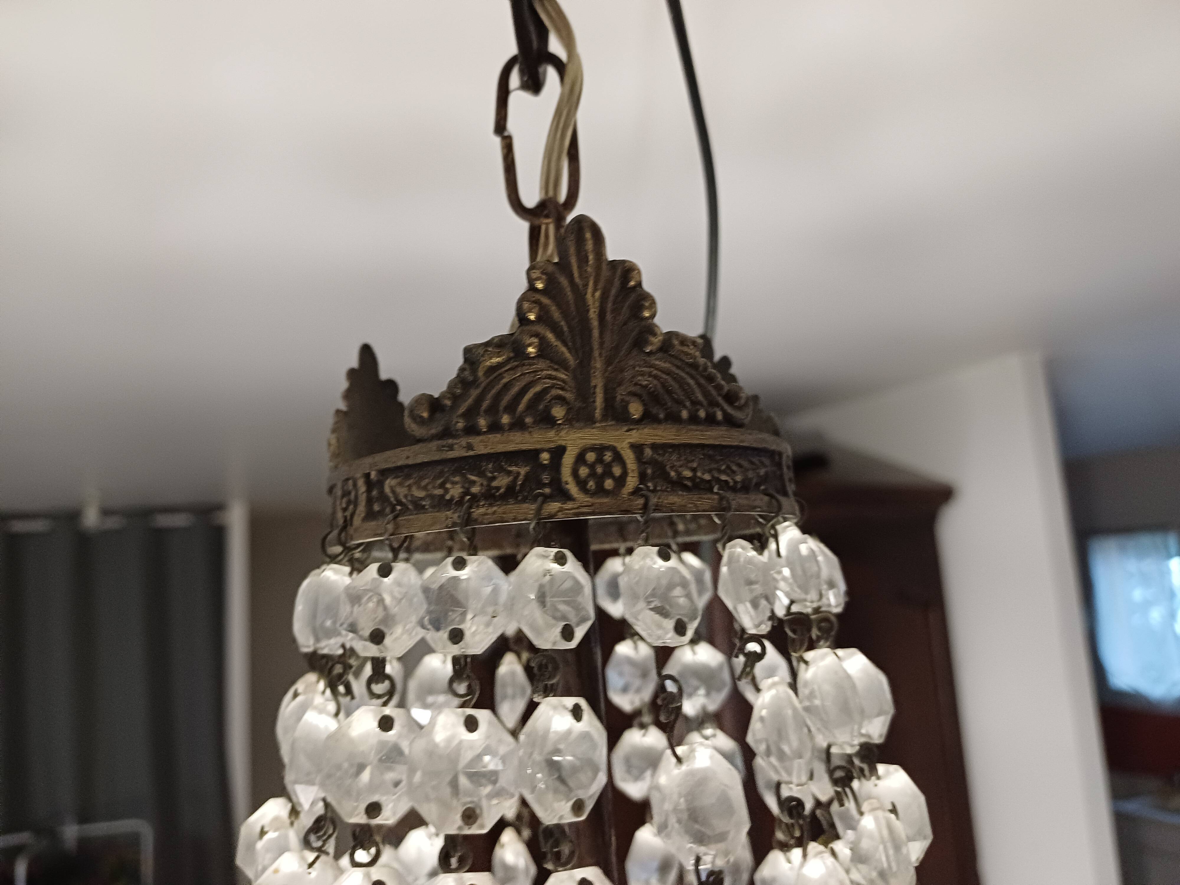 Crystal and Brass Hot Air Balloon Tassel Chandelier