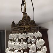 Crystal and Brass Hot Air Balloon Tassel Chandelier