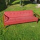Vintage Scandinavian sofa 60-70s wood and red fabric