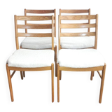 Set of 4 vintage faux sheepskin chairs 1960 Denmark
