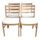 Set of 4 vintage faux sheepskin chairs 1960 Denmark