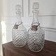 Pair of Vintage 70's Crystal Whisky Gin Decanters