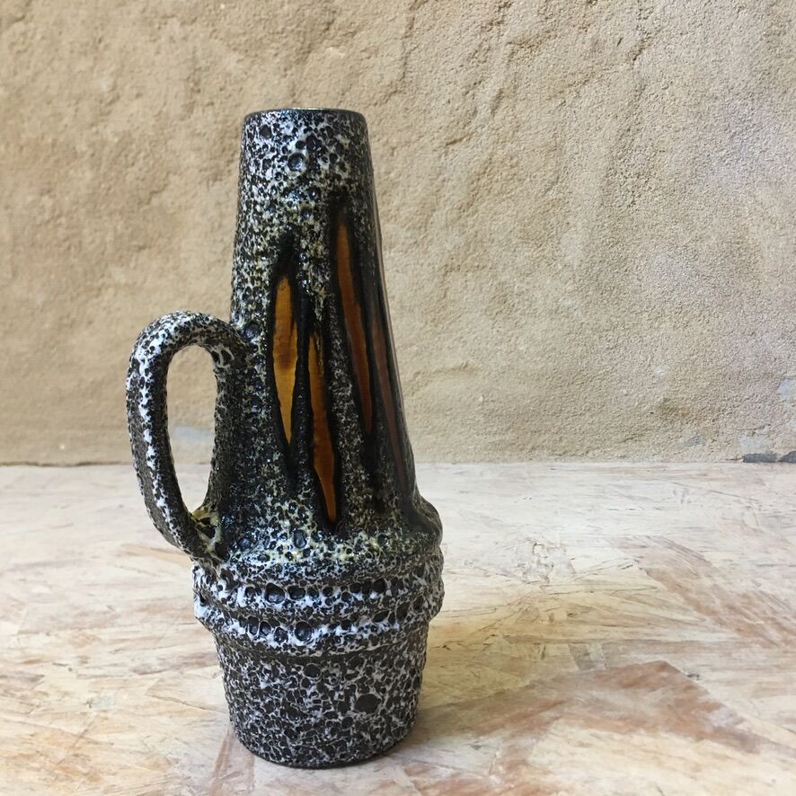 Flamed vase - West german fat lava